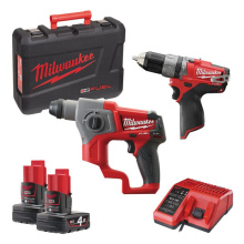 DUO PACK MILWAUKEE M12-FPP2B 12V/4A PERCEUSE+PERFO SDS+